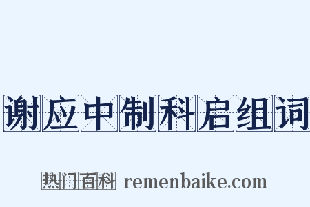 谢应中制科启组词是什么意思的图片